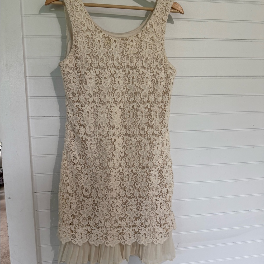 Soho Tan Sheath Dress Sleeveless Scoop Neck Wedding Guest